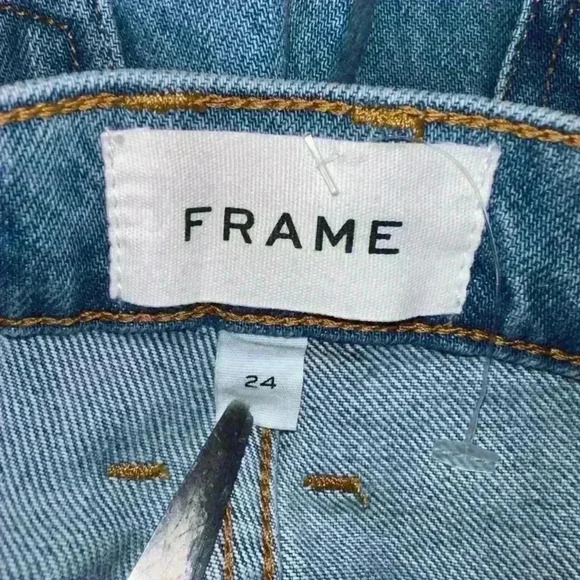 New With Tags! FRAME Blue Jeans Size 24 LE HIGH 'N' TIGHT STRAIGHT HIGH- RISE - Picture 11 of 15